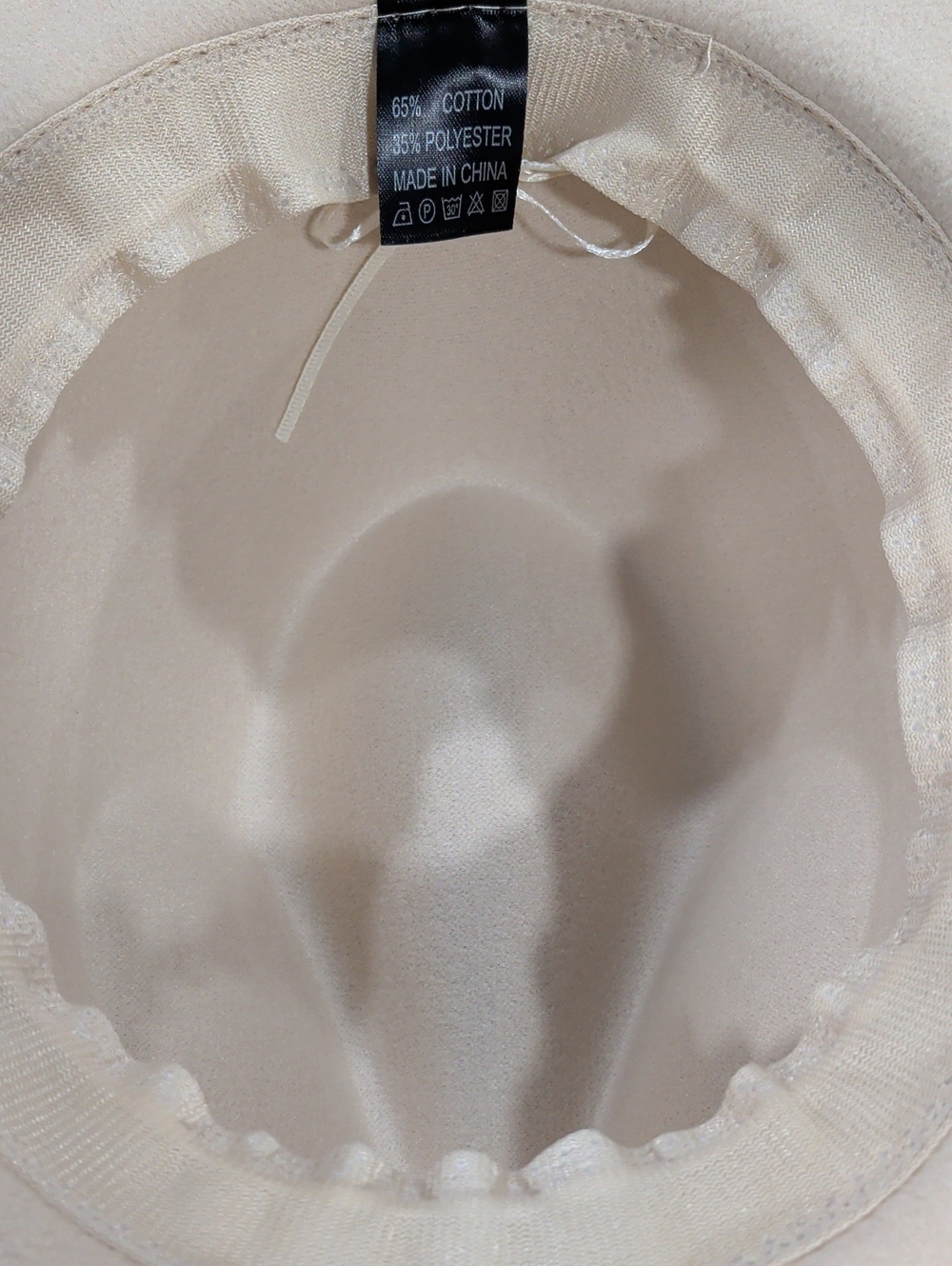 NWT Women Or Men's Cream Felt Cowboy Hat with Decorative Black Band - Picture 5 of 7